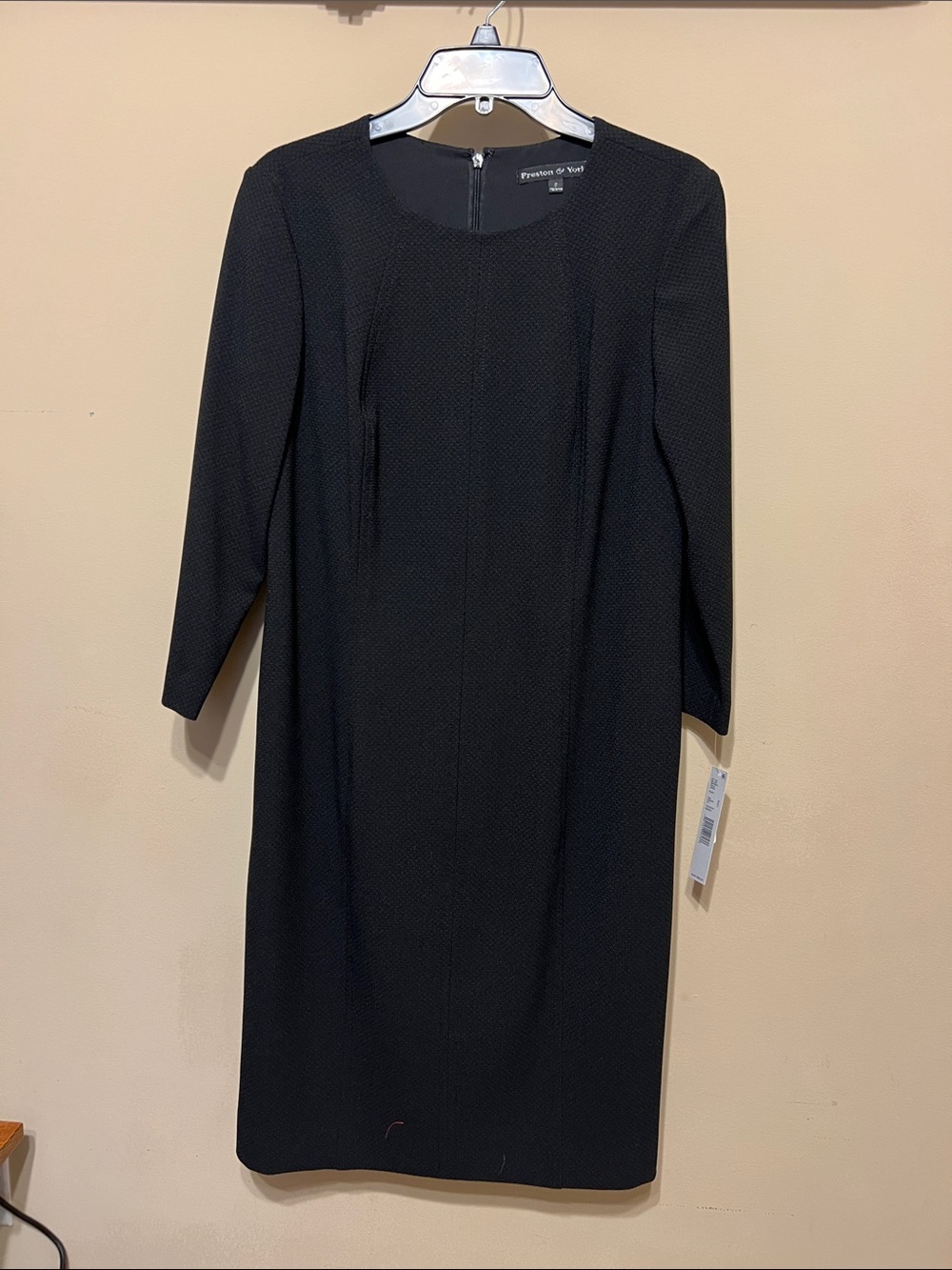 Preston & York Black Long-Sleeve Sheath Dress